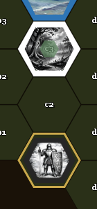 An enemy knight moves in a straight line and stops exactly on an enemy swamp hex, not going any further